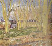 Vincent Van Gogh Avenue of Plane Trees near Arles Station (nn04) oil painting on canvas